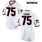 Women's Georgia Bulldogs NCAA #75 Owen Condon Nike Stitched White Authentic College Football Jersey YTO4854UC